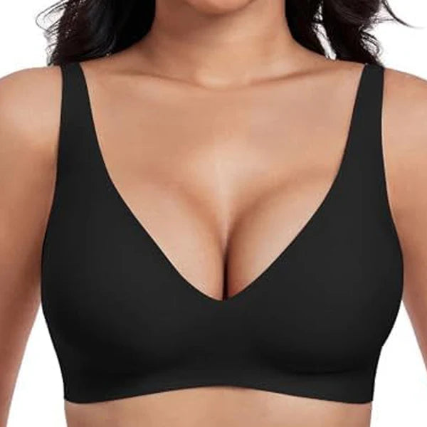 💗SIDSTE DAGS UDSALG 50% RABAT⚡2K+ SOLGT💕 Jelly Trådløse Kvinders Komfortable Trådløse Bh'er Push Up Bralette Seamless T-shirts Bh'er Dybe V Hverdags Bh'er