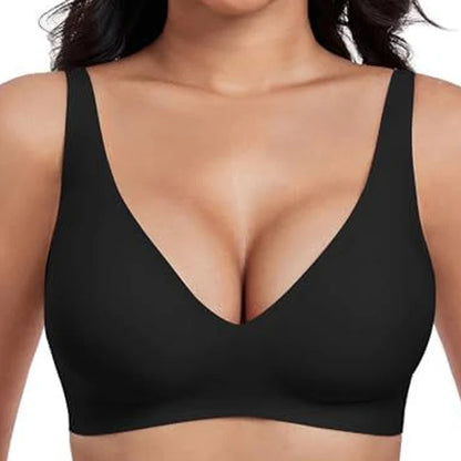 💗SIDSTE DAGS UDSALG 50% RABAT⚡2K+ SOLGT💕 Jelly Trådløse Kvinders Komfortable Trådløse Bh'er Push Up Bralette Seamless T-shirts Bh'er Dybe V Hverdags Bh'er