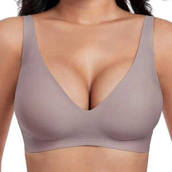 💗SIDSTE DAGS UDSALG 50% RABAT⚡2K+ SOLGT💕 Jelly Trådløse Kvinders Komfortable Trådløse Bh'er Push Up Bralette Seamless T-shirts Bh'er Dybe V Hverdags Bh'er