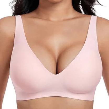 💗SIDSTE DAGS UDSALG 50% RABAT⚡2K+ SOLGT💕 Jelly Trådløse Kvinders Komfortable Trådløse Bh'er Push Up Bralette Seamless T-shirts Bh'er Dybe V Hverdags Bh'er