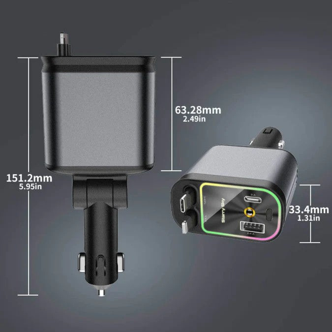 AutoCharge™ 120W | 4-i-1 Oplader, Super Hurtig, RGB Stjernehimmel!