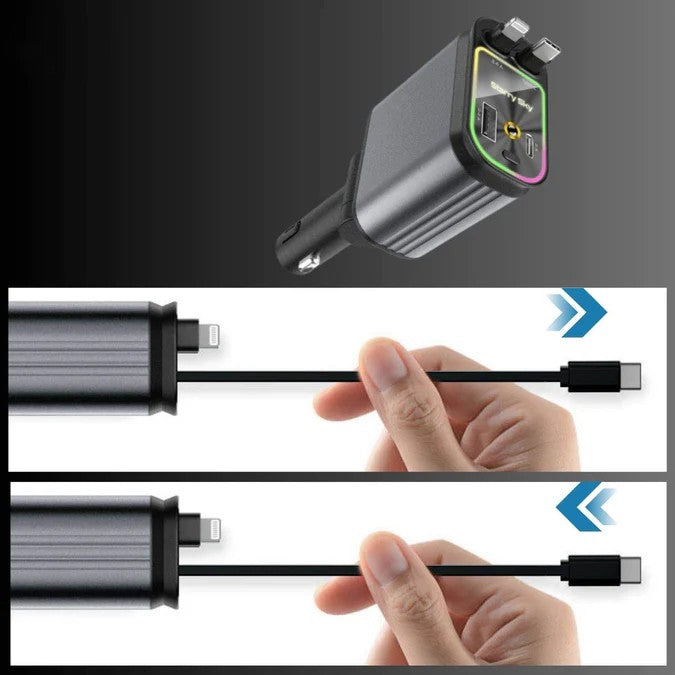 AutoCharge™ 120W | 4-i-1 Oplader, Super Hurtig, RGB Stjernehimmel!
