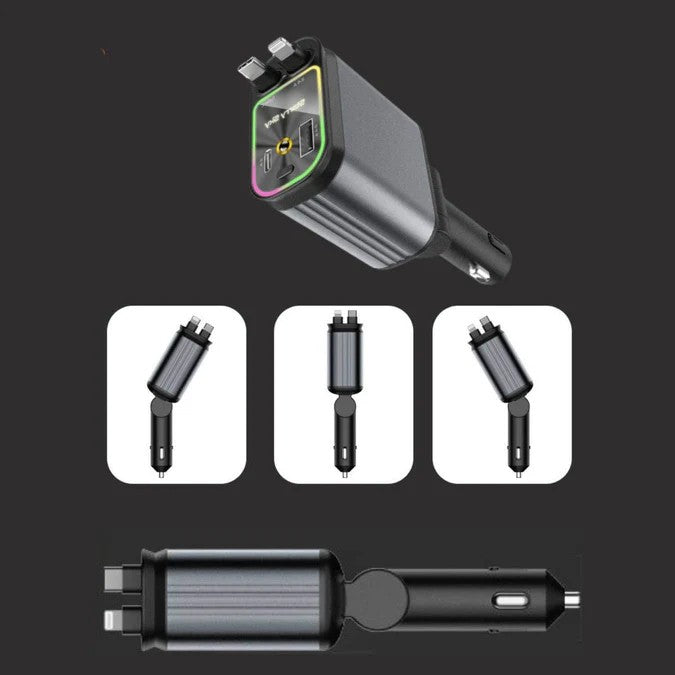 AutoCharge™ 120W | 4-i-1 Oplader, Super Hurtig, RGB Stjernehimmel!