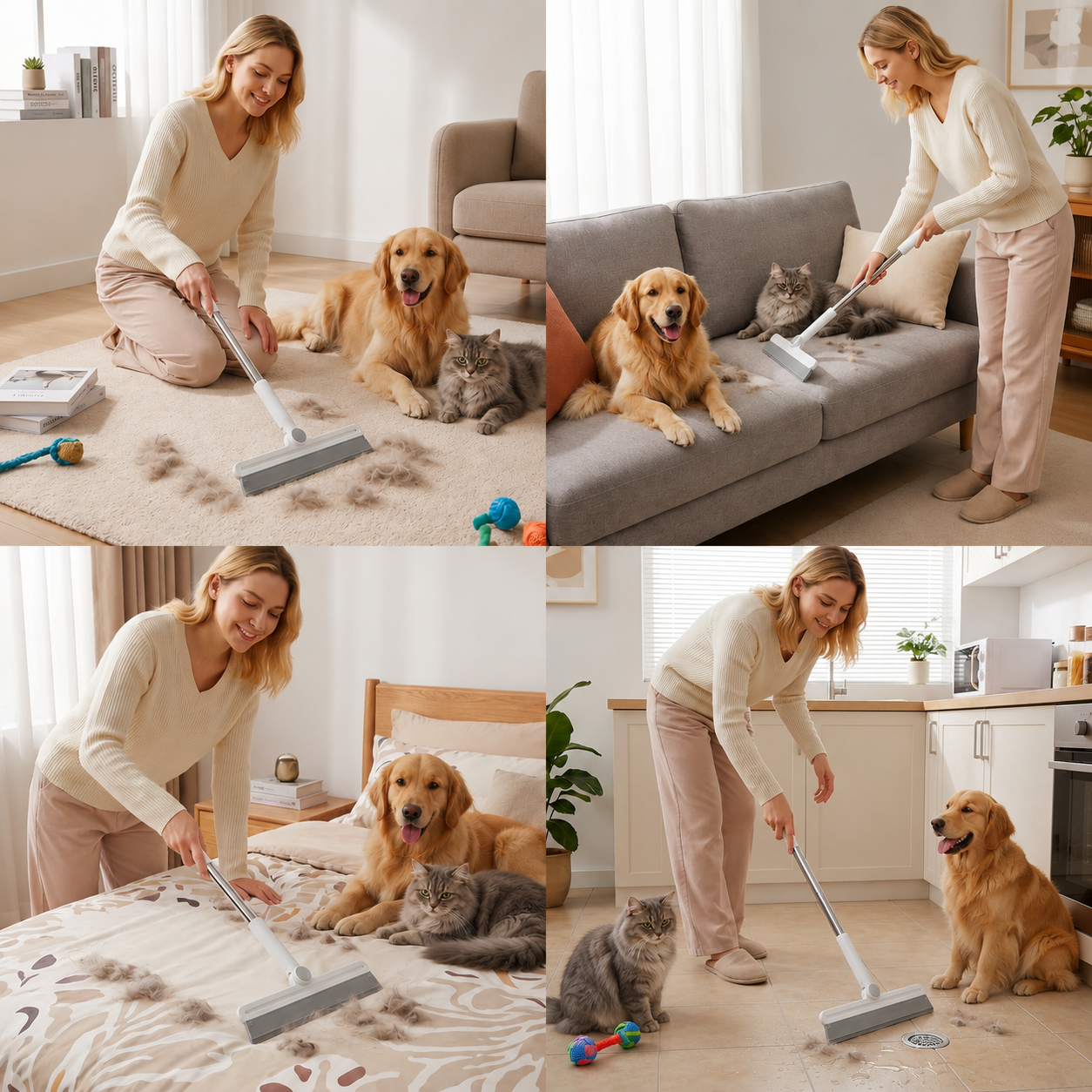 Silicone Pet Hair Remover Broom