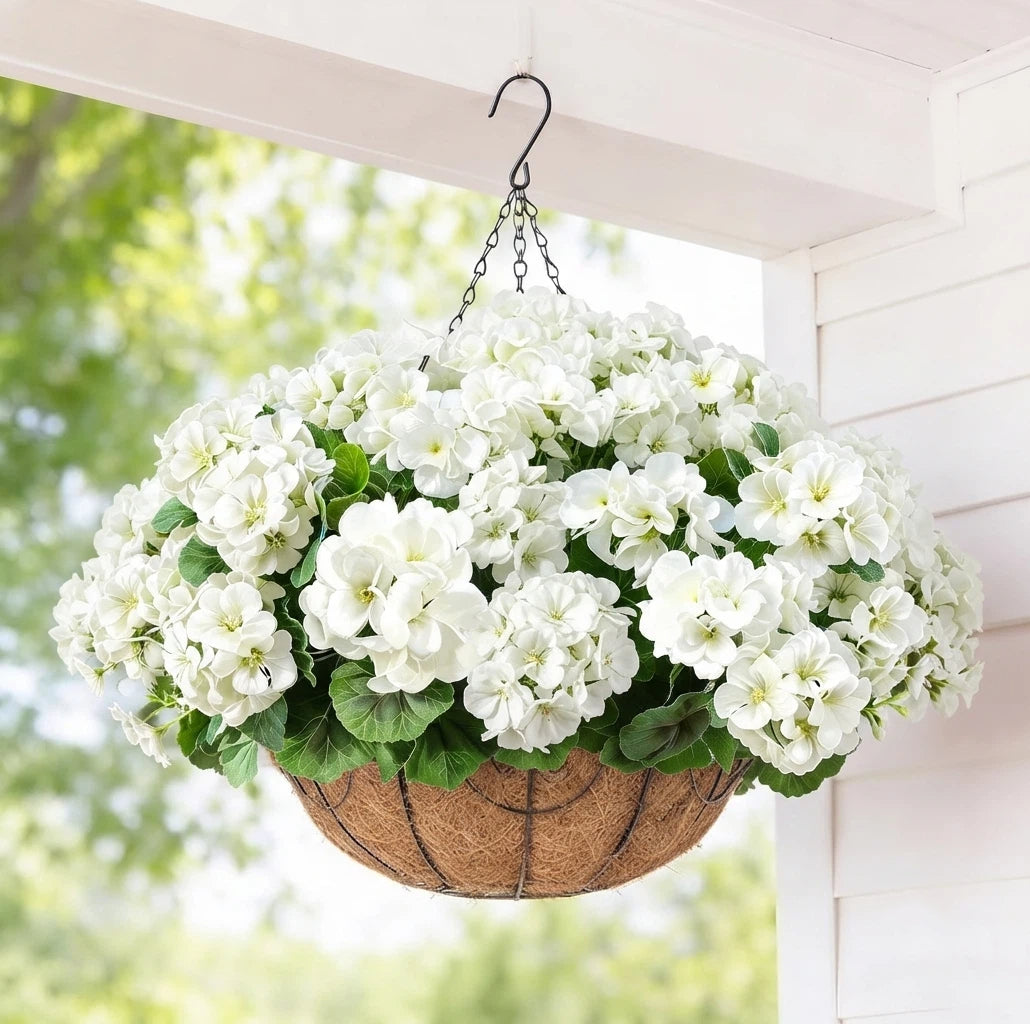 🌺 Kunstige Geranier – Blomstrer Hele Året, Uden Vedligeholdelse