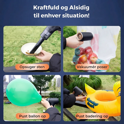 TurboVacuum™ 2.0 Pro – Trådløs Mini Støvsuger & Blæser til Kontor, Bil og Svære Hjørner