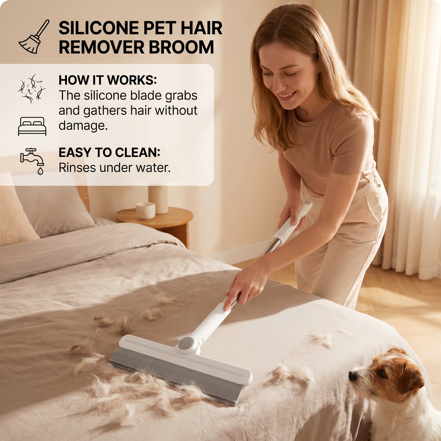 Silicone Pet Hair Remover Broom