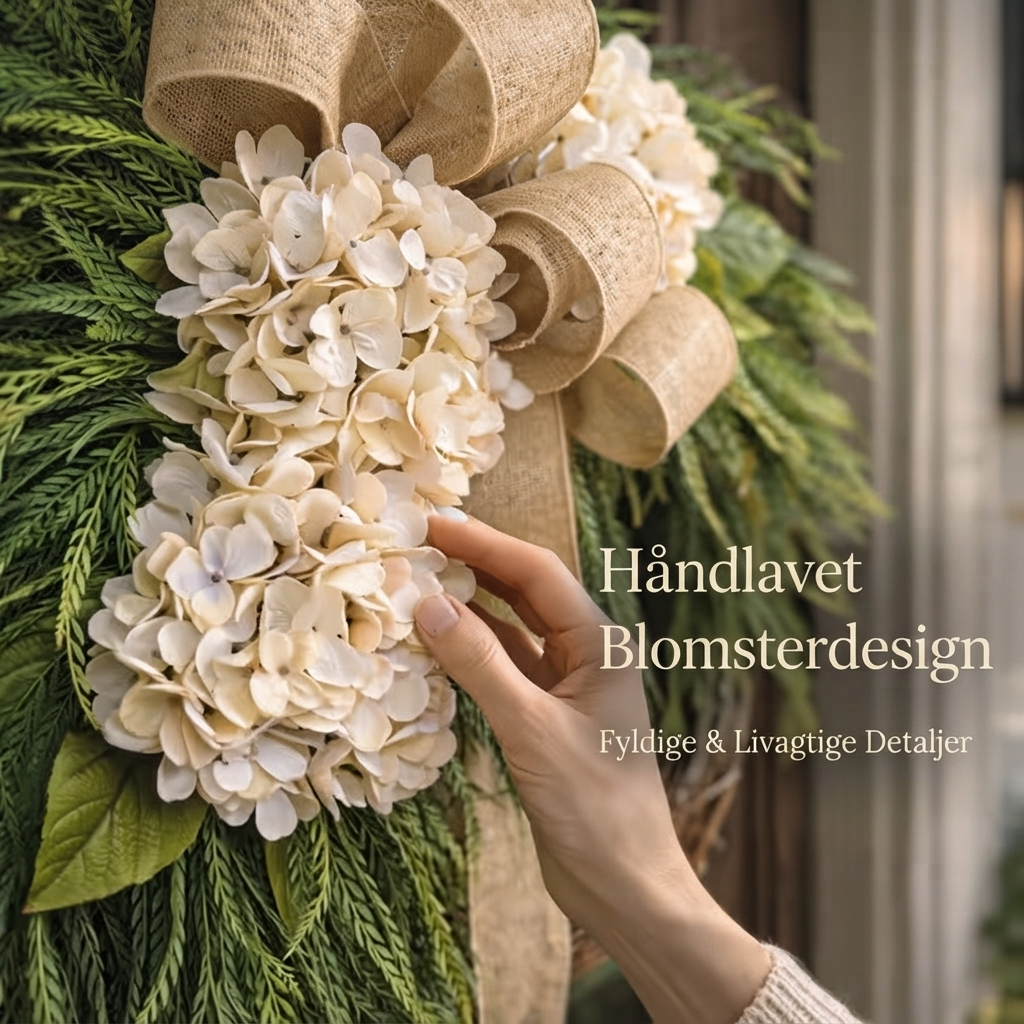 🌸 Håndlavet Hortensiakrans – Perfekt Sæsondekoration til Din Fordør
