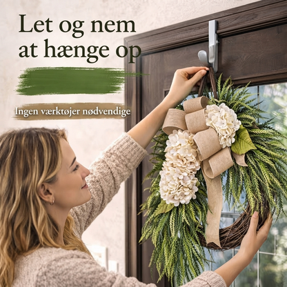 🌸 Håndlavet Hortensiakrans – Perfekt Sæsondekoration til Din Fordør