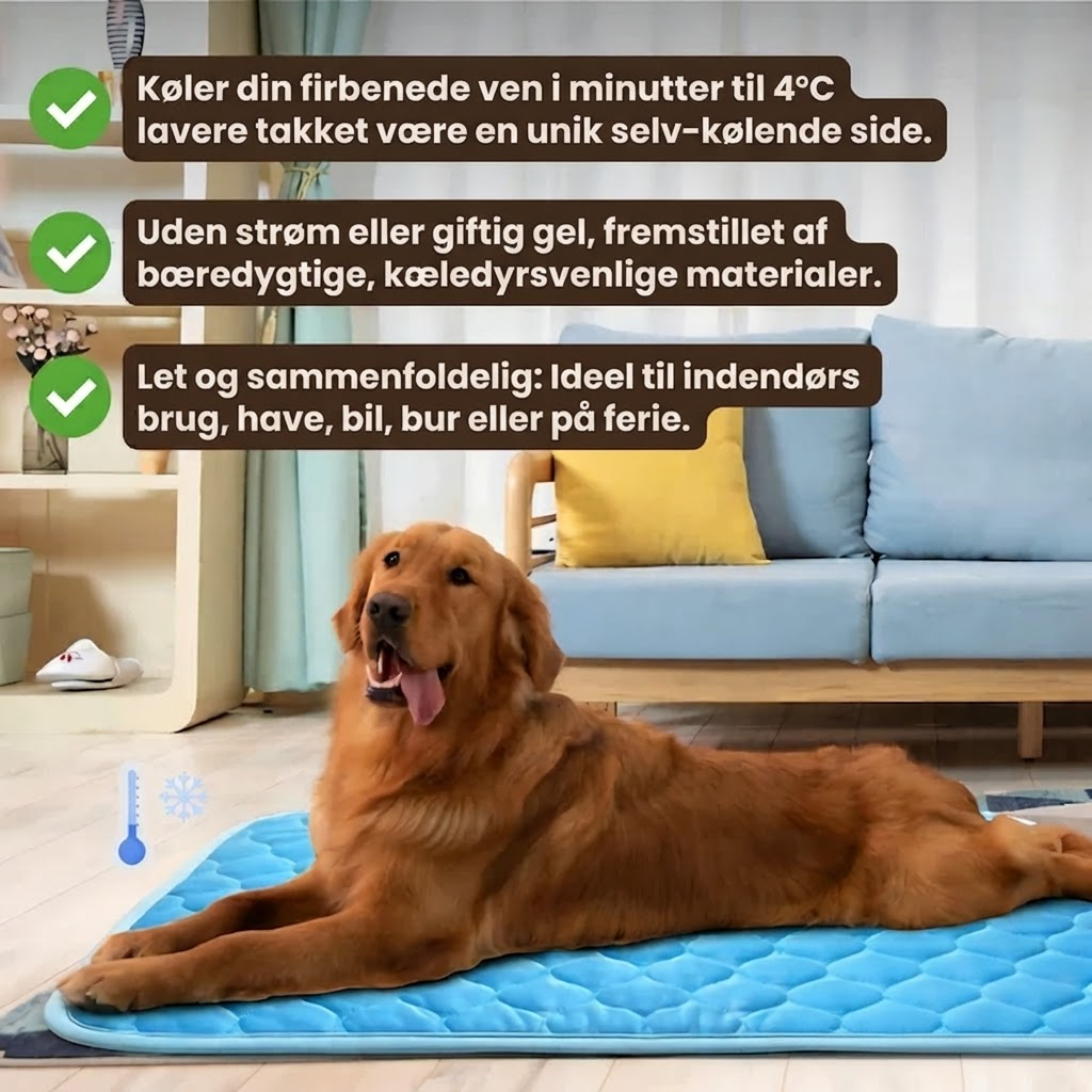 CharmPaws® IcyNap - Selvafkølende Liggeunderlag til Kæledyr