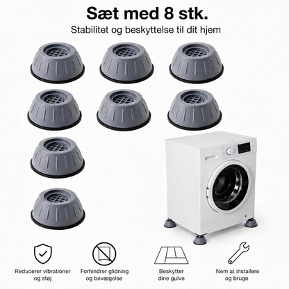 TystFötter™ – Vibrationsdæmpende Fødder til Vaskemaskine & Tørretumbler