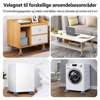 TystFötter™ – Vibrationsdæmpende Fødder til Vaskemaskine & Tørretumbler