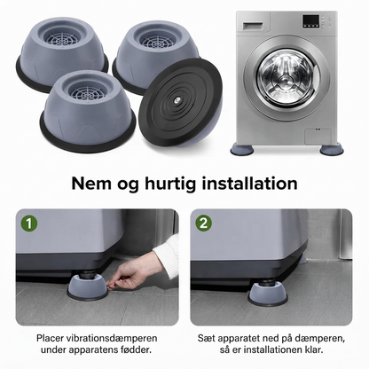 TystFötter™ – Vibrationsdæmpende Fødder til Vaskemaskine & Tørretumbler