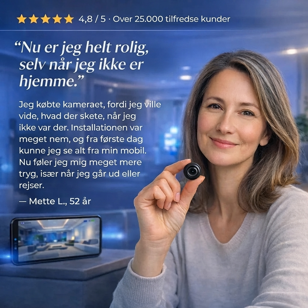 NordCam - 360 Mini Sikkerhedskamera Full HD 4K UltraVision™ ✅