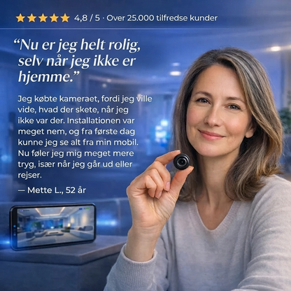 NordCam - 360 Mini Sikkerhedskamera Full HD 4K UltraVision™ ✅