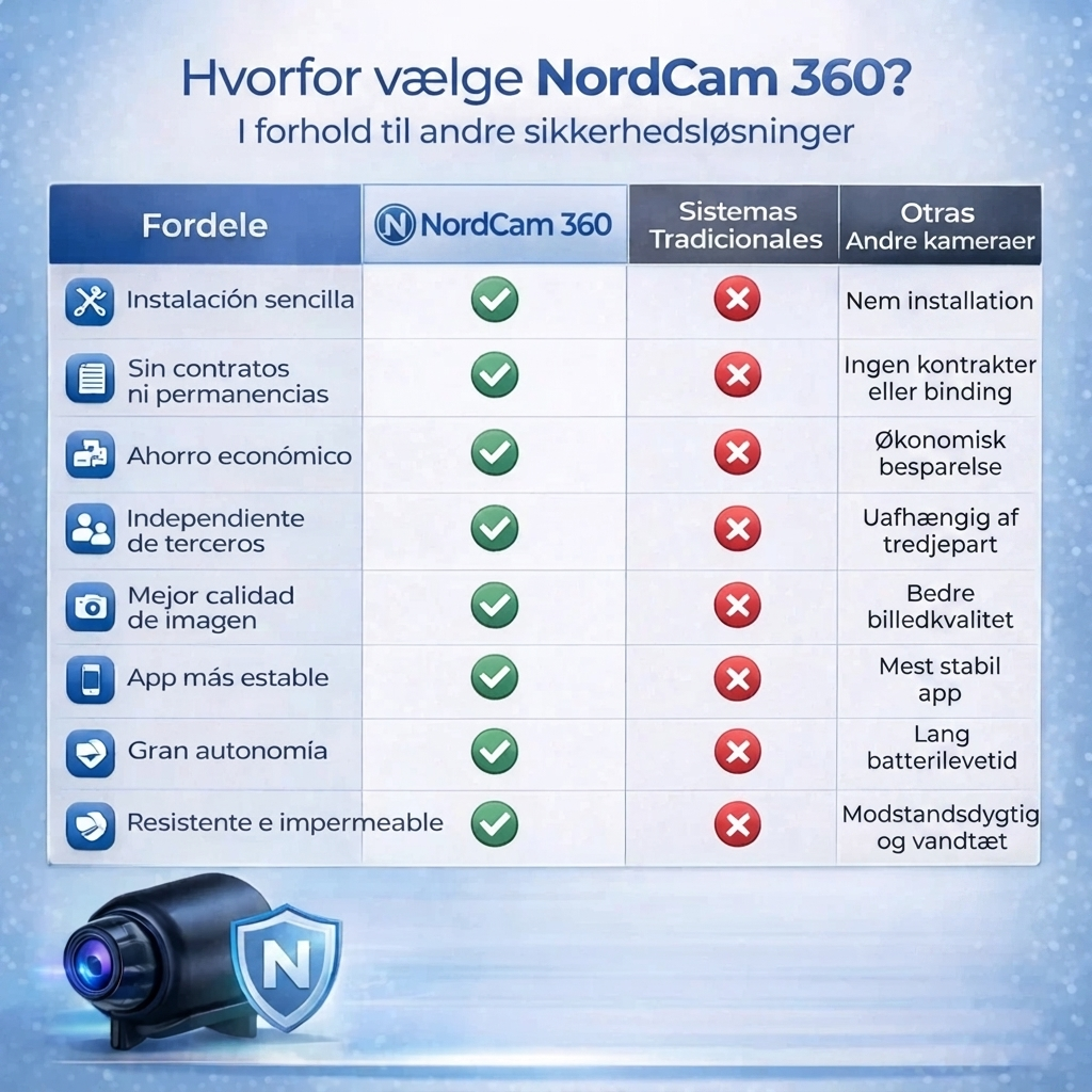 NordCam - 360 Mini Sikkerhedskamera Full HD 4K UltraVision™ ✅