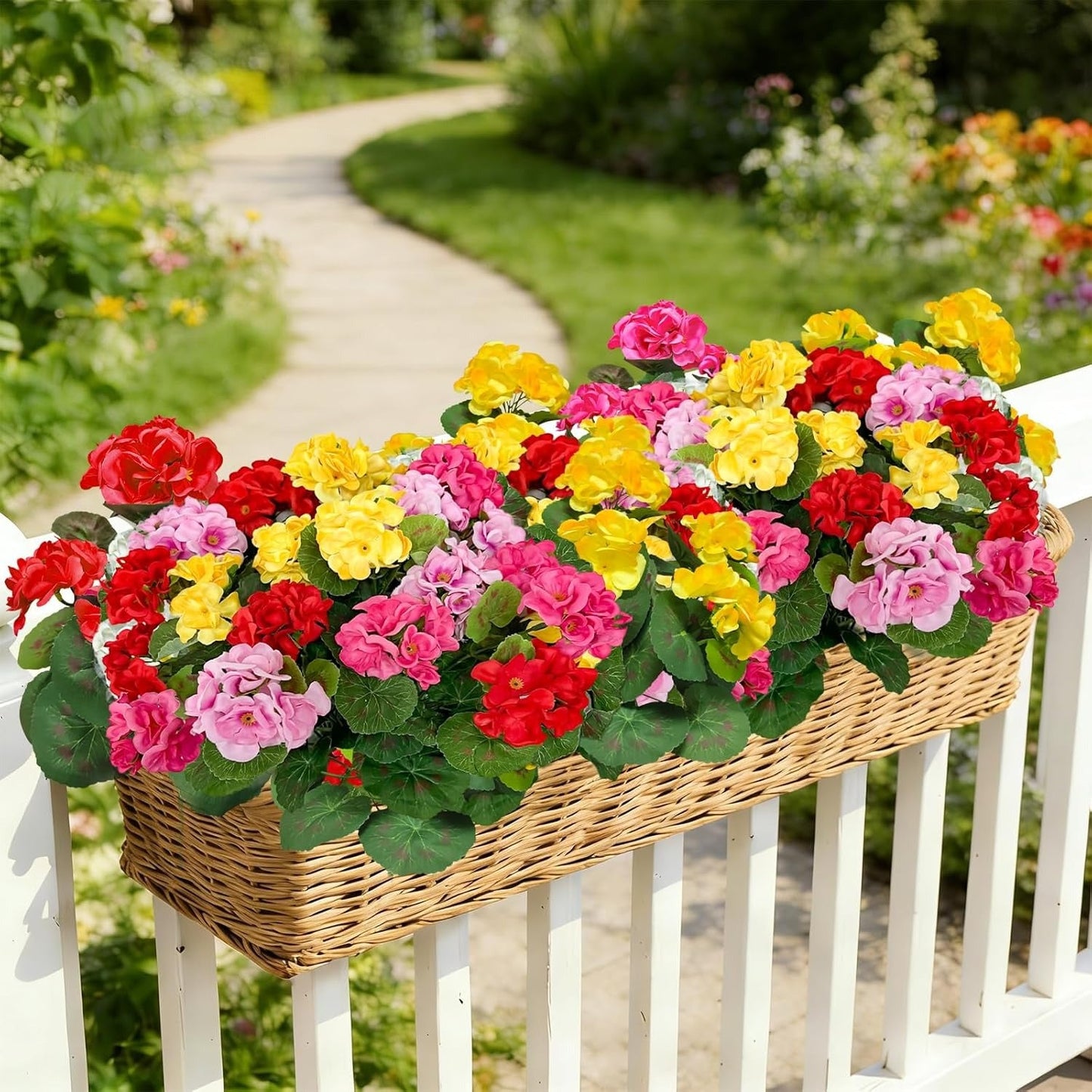 🌺 Kunstige Geranier – Blomstrer Hele Året, Uden Vedligeholdelse