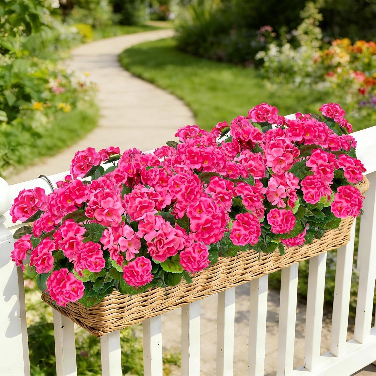 🌺 Kunstige Geranier – Blomstrer Hele Året, Uden Vedligeholdelse
